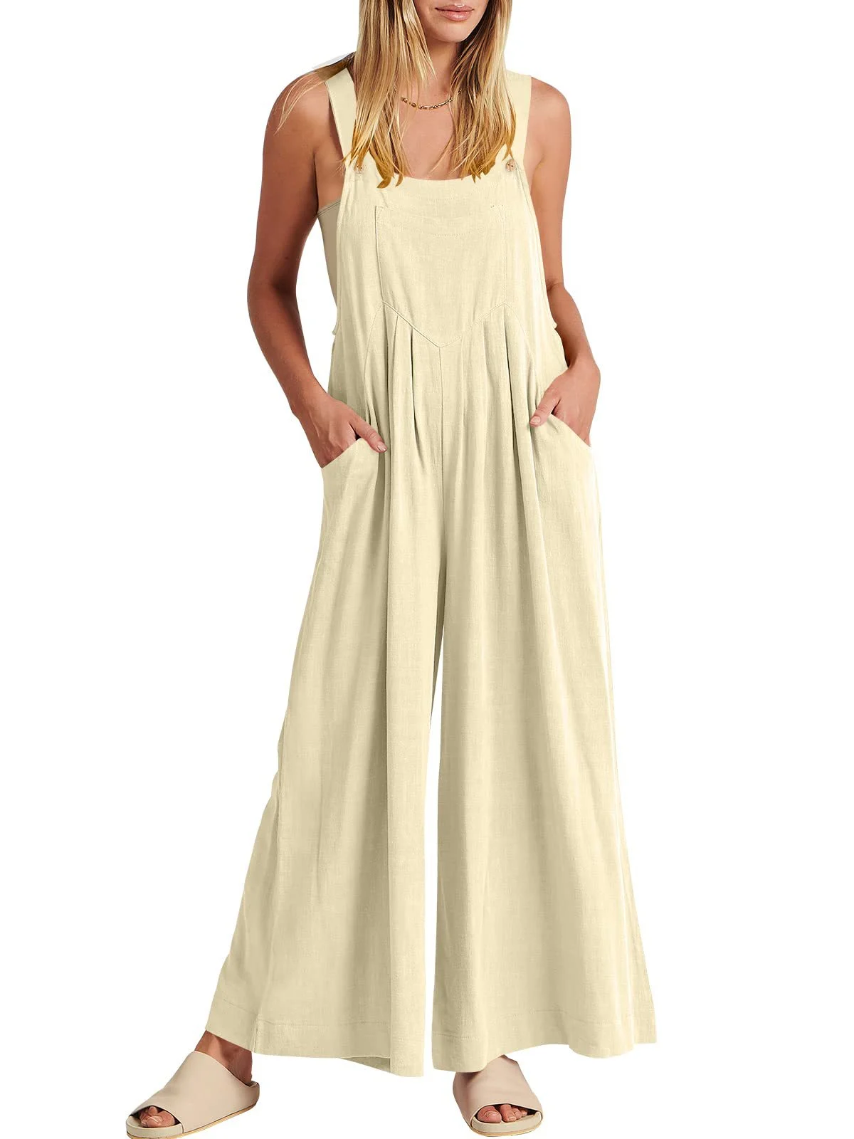 SUMMER SALE-PLUS SIZE WIDE LEG OVERALLS JUMPSUIT