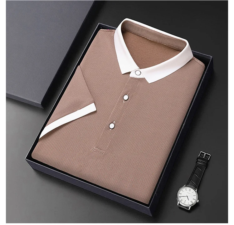 Fashion Business Ice Silk Polo Shirt