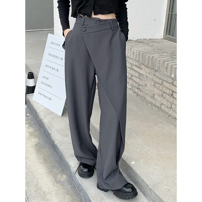 Irregular splicing drape suit pants