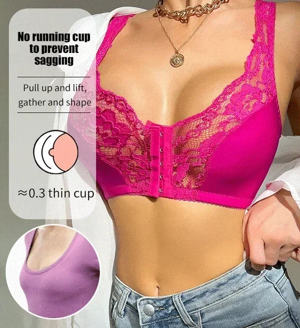 🔥LAST DAY 62% OFF🔥French Lace Front Button Bra